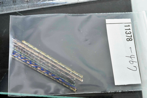 キラキラ新色！モッティの細密なガラス棒、ガラスレース棒（11378-467） ダイクロ＆アベンチュリンゴールド入り 7枚目の画像