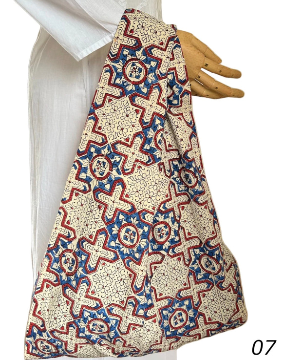 エコバッグ10種　ブロックプリント　ショッピングバッグ　インド　木版更紗 11枚目の画像