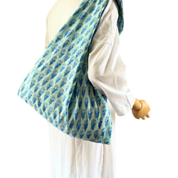 エコバッグ10種　ブロックプリント　ショッピングバッグ　インド　木版更紗 10枚目の画像