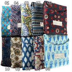 エコバッグ10種　ブロックプリント　ショッピングバッグ　インド　木版更紗 3枚目の画像