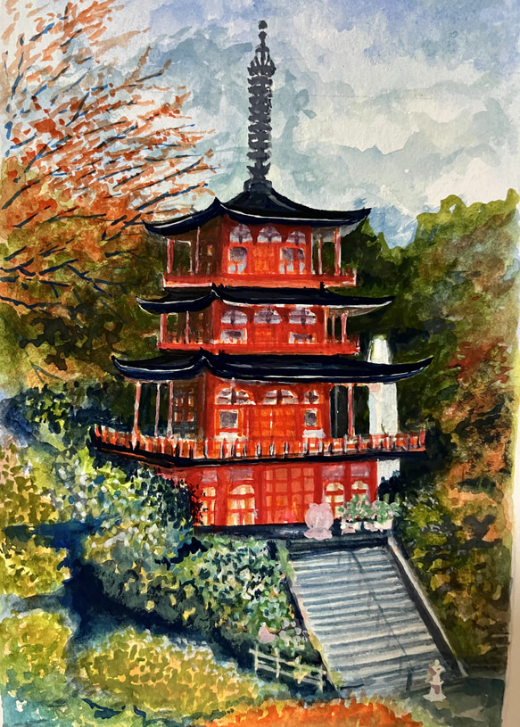 Japanese Temple Seigantoii Temple & Nachi Falls(青岸渡寺と那智大瀧） 1枚目の画像