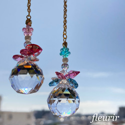 サンキャッチャー♡「ピーチピンクとインカローズ♡」 サンキャッチャー♡「ピーチピンクとインカローズ♡」 サン