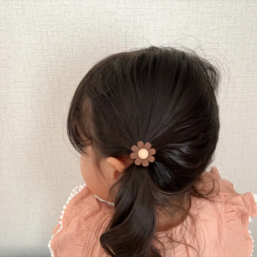 全4色2つで1セット【マットフラワーヘアゴム】ベビーヘア