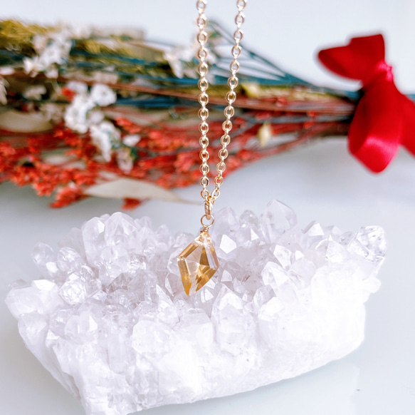 11月誕生石》宝石質AAAご褒美シトリンネックレス クリスマスギフト誕生