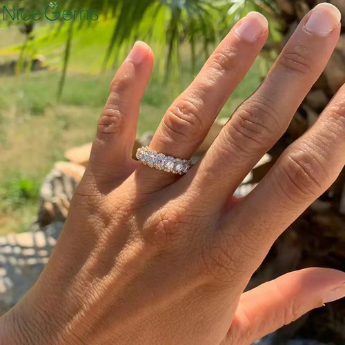 newデザイン】エタニティ モアサナイト リング K18PG 指輪・リング  