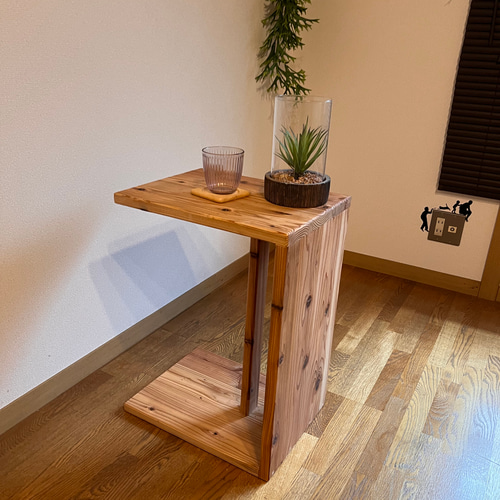 杉無垢のサイドテーブル サイズ変更可能 サイドテーブル 魔法の家具屋