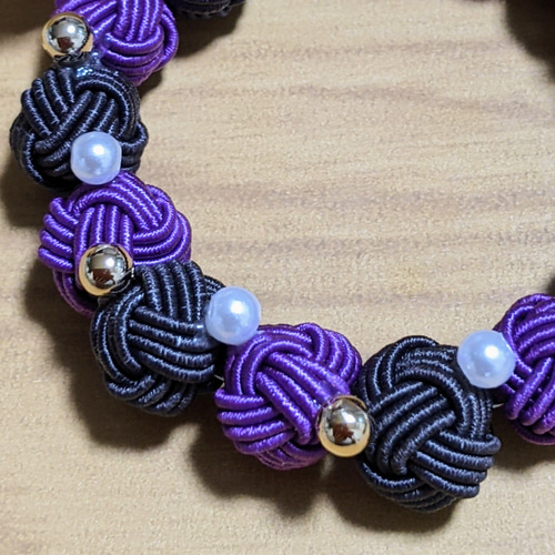 水引ハロウィンリース パープル×ブラック ☆ハロウィン おばけ 魔女 黒