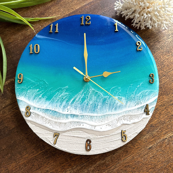 受注制作‼️ 海の壁掛け時計　　海　壁掛け時計　時計　壁飾り　波　clock 