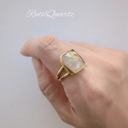 NEWモデル 最新作「ルチルクォーツ」の世界でひとつの天然石リング 指輪 アクセサリー