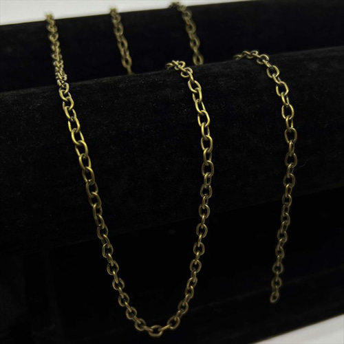 チェーン 1m あずき☆aa14/アンティーク☆幅約3.4mm 小判