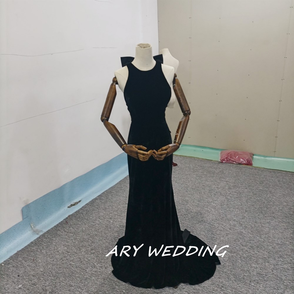 高品質！黒 ホルターネック パーティードレス 高級ベロア 2次会/合コン/デート