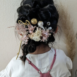 七五三　ハレの日を彩るドライフラワーアクセサリー　髪飾り　ヘアクリップ　コサージュ　結婚式　発表会　卒園式　入学式 2枚目の画像