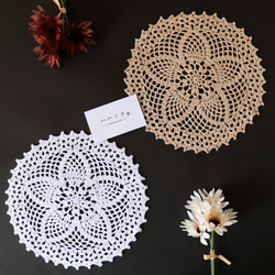 レース編み ドイリー 白色 直径約33cm その他インテリア雑貨 ハハノテ