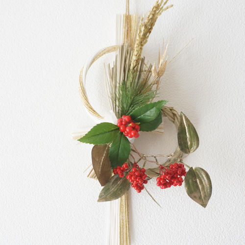 最後の1点】南天と水引のお正月飾り しめ縄・しめ飾り hanahi.flower