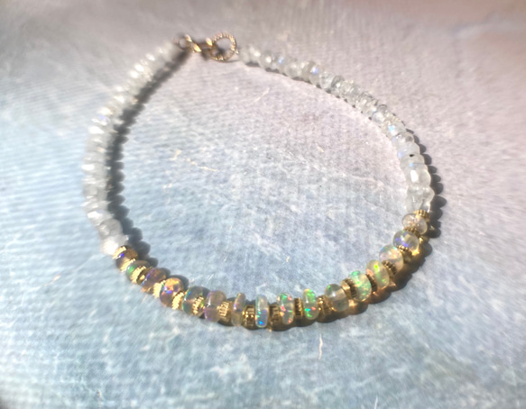 *14kgf＊Opal & Moonstone Bracelet　オパール＆ムーンストーン 17枚目の画像