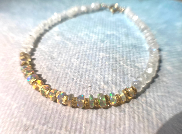 *14kgf＊Opal & Moonstone Bracelet　オパール＆ムーンストーン 19枚目の画像