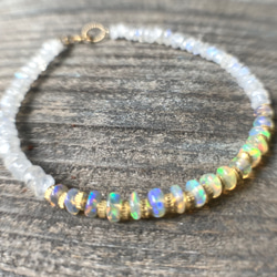 *14kgf＊Opal & Moonstone Bracelet　オパール＆ムーンストーン 1枚目の画像