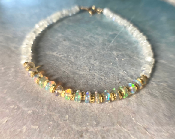 *14kgf＊Opal & Moonstone Bracelet　オパール＆ムーンストーン 18枚目の画像