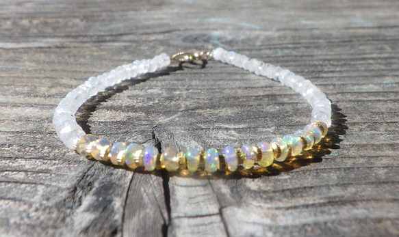 *14kgf＊Opal & Moonstone Bracelet　オパール＆ムーンストーン 5枚目の画像