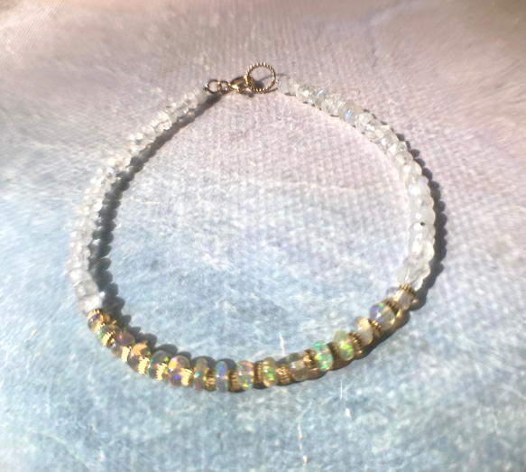 *14kgf＊Opal & Moonstone Bracelet　オパール＆ムーンストーン 16枚目の画像