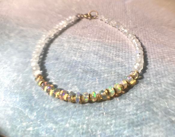 *14kgf＊Opal & Moonstone Bracelet　オパール＆ムーンストーン 9枚目の画像