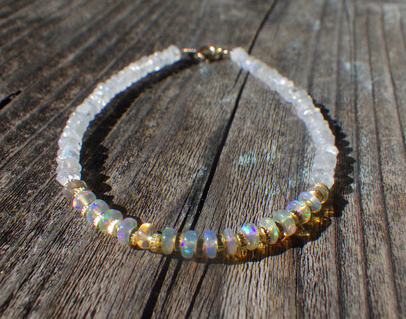 *14kgf＊Opal & Moonstone Bracelet　オパール＆ムーンストーン 6枚目の画像