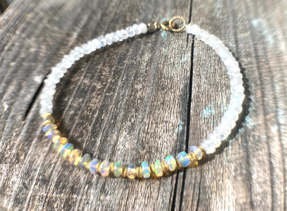 *14kgf＊Opal & Moonstone Bracelet　オパール＆ムーンストーン 12枚目の画像