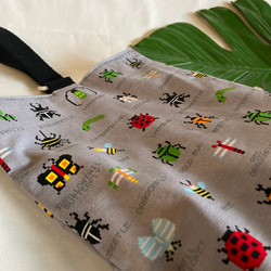 【オーダーOK】入園入学シューズケース上履き袋リバーシブル★ブロック昆虫Wカブトムシテントウ虫とんぼ蝶々マチ縫い付け名前 4枚目の画像
