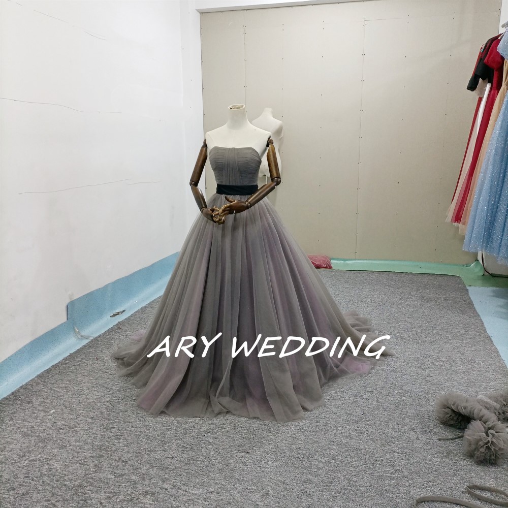 高品質！コーヒーの色 カラードレス+取り外しオフショルダーウエディング 挙式/謝恩会  二次会