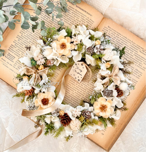 フラワー・リース rie ❤涼しさと爽やかさを呼ぶ素敵なフラワーリースリース 一点物