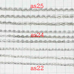 鏈條 1m Azuki★AS24/白銀★寬度約2.8mm 橢圓形鏈條 配件 第2張的照片