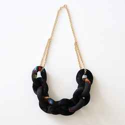 Fabric Chain Necklace Velour mix 002 1枚目の画像