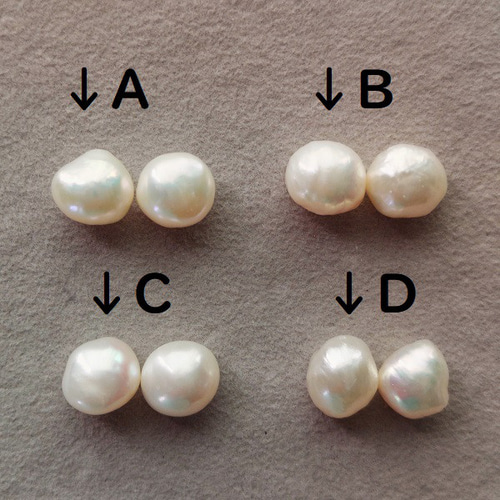 ♡ふっくら♡ 高品質✨フラットバロックパール✨ スタッドピアス