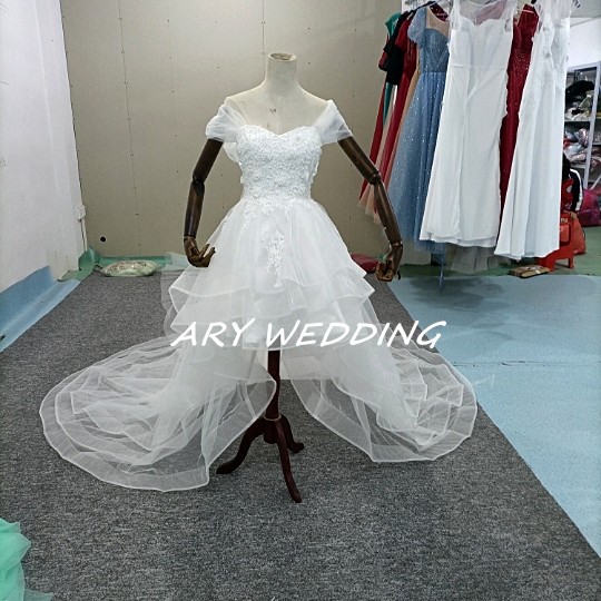 高品質！ウエディングドレス オフショル フィッシュテール エレガント 憧れのドレス 結婚式 花嫁