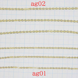 鏈條 1m Azuki★ag02/金色★寬度約2.0mm 橢圓形鏈條 配件 第2張的照片