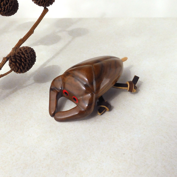 タガメ (★台付き)　 Giant water bug / insect / wood 1枚目の画像