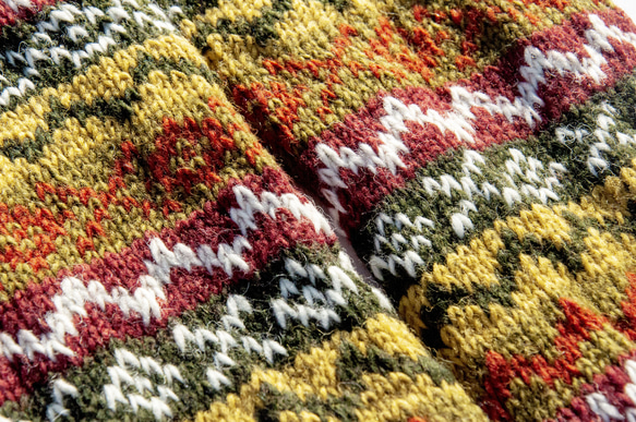 手織りのピュアウールニットソックス/ニットウールソックス/内側起毛ソックス/暖かいソックス - 北欧とフィンランドのクリスマス交 2枚目の画像