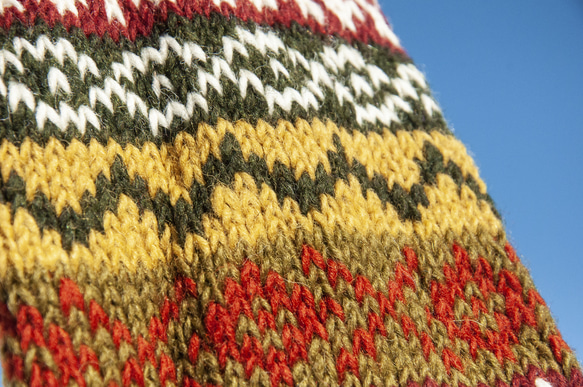 手織りのピュアウールニットソックス/ニットウールソックス/内側起毛ソックス/暖かいソックス - 北欧とフィンランドのクリスマス交 10枚目の画像