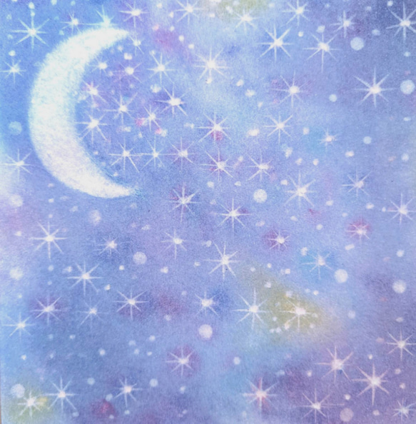 「Starry Sky」ヒーリングアート　パステルアート　パステル画　イラスト 4枚目の画像