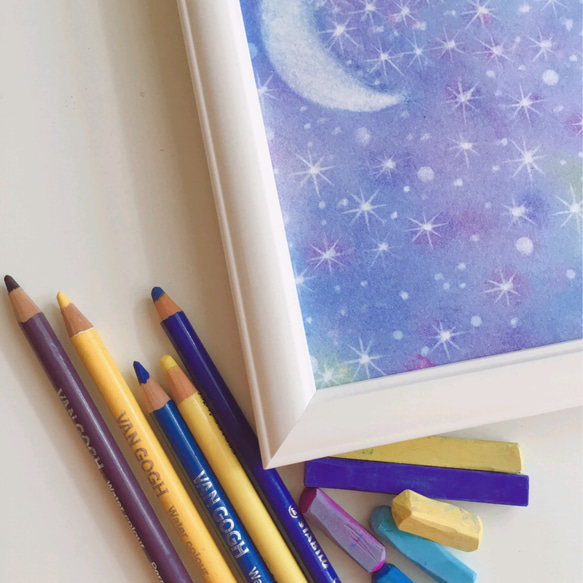 「Starry Sky」ヒーリングアート　パステルアート　パステル画　イラスト 5枚目の画像