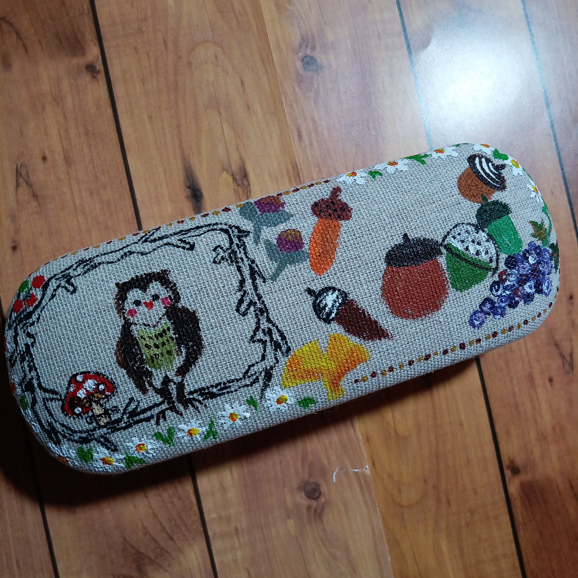 実りの秋と生き物達 トールペイント 手書き ハンドメイド