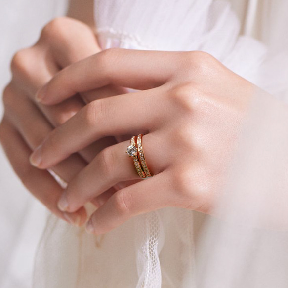 婚約指輪 エンゲージリング セットリング ダイヤモンド モアサナイト モアッサナイト 上品 プロポーズ シリーズ009 4枚目の画像