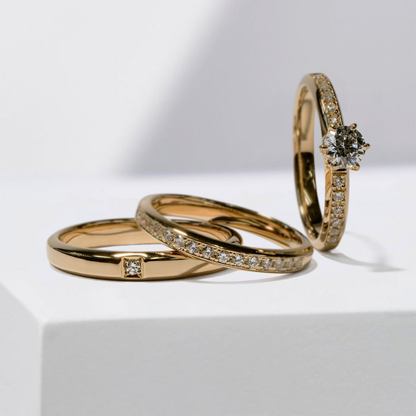 婚約指輪 エンゲージリング セットリング ダイヤモンド モアサナイト モアッサナイト 上品 プロポーズ シリーズ009 3枚目の画像
