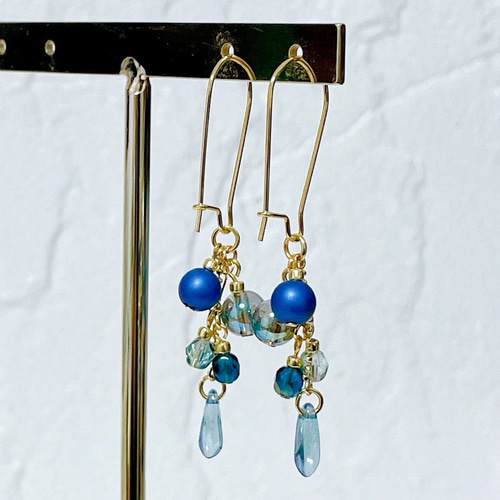 サージカルステンレス キドニーフックピアス アクアオーラと