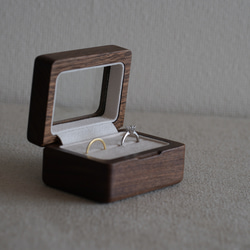 木製リングケース ペア 2個用 指輪ケース 窓 ガラス付き　 11枚目の画像