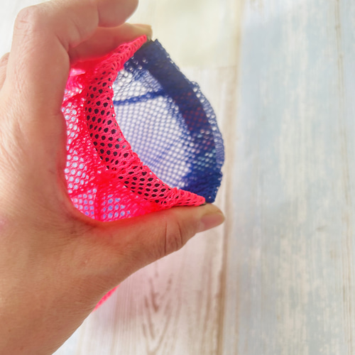 メッシュバネ口ポーチ バイカラー ポーチ Tenohira Labo 通販 16677383