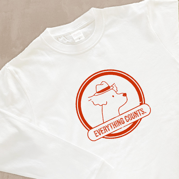 【厚手ロングスリーブ】ハット犬｜選べる犬Tシャツ 2枚目の画像