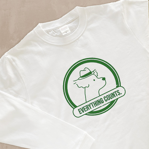 【厚手ロングスリーブ】ハット犬｜選べる犬Tシャツ 3枚目の画像