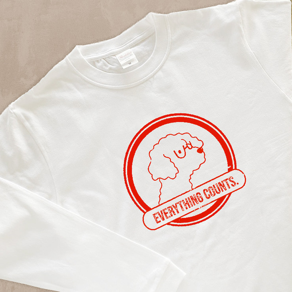 【厚手ロングスリーブ】メガネ犬｜選べる犬Tシャツ 2枚目の画像