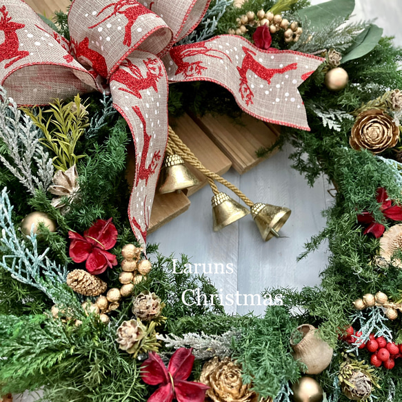 森のリース（大）クリスマスリース 癒し系杉の香りリース 可愛い